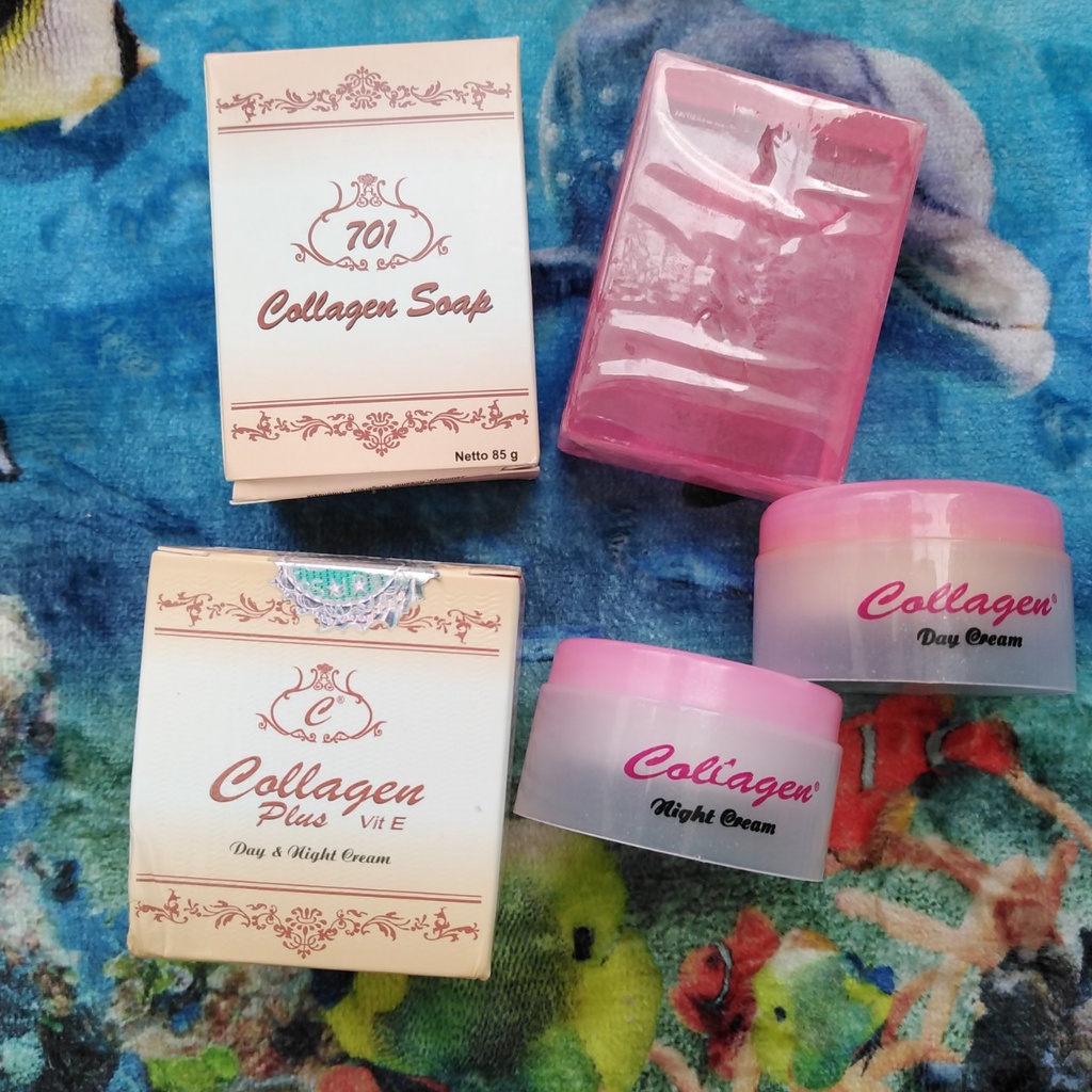 [Sỉ-Rẻ] Combo Xà phòng rửa mặt - Kem ngày và đêm Collagen Plus Vit E 701 - PN [Lẻ-Sỉ]