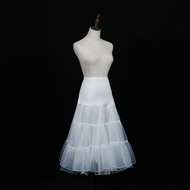 Ivy Đầm Xòe Phồng Màu Trắng Trơn Cho Nữ 26 Inches