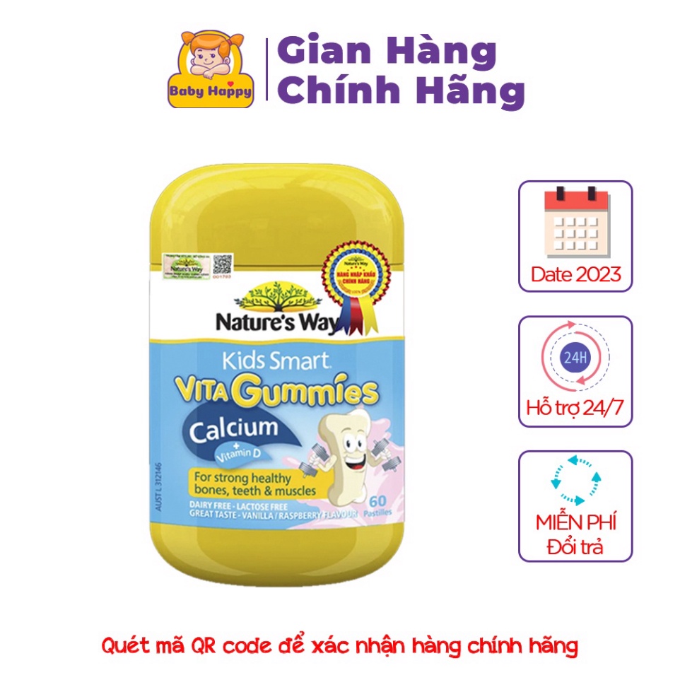 SĂN QUÀ HÔM NAY Kẹo Nature’s Way Kids Smart Vita Gummies Calcium + Vitamin D SĂN QUÀ HÔM NAY