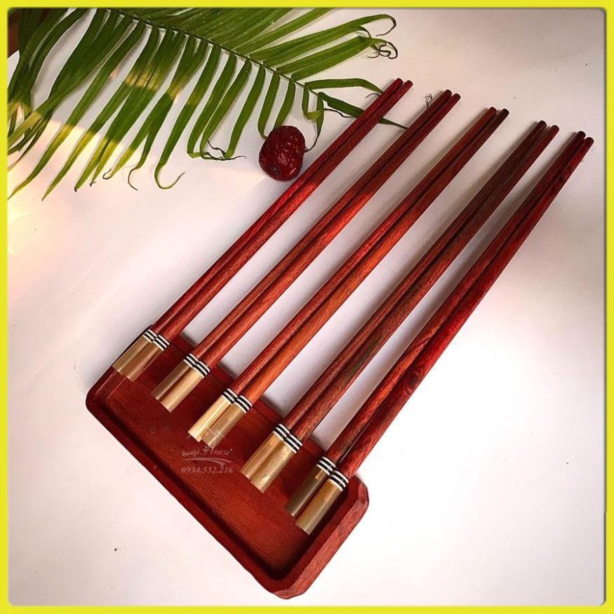 Bọc Sừng, Vân Đẹp, Chống Mốc - [ĐŨA]ỗ Ăn Cơm Gỗ Trắc Tự Nhiên Không Chất Bảo Quản- Mẫu 1 Mộc Vũ