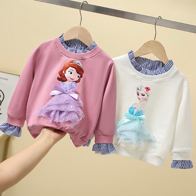Áo sơ mi thun dài tay hoạ tiết nổi nhiều màu cho bé gái  N00966