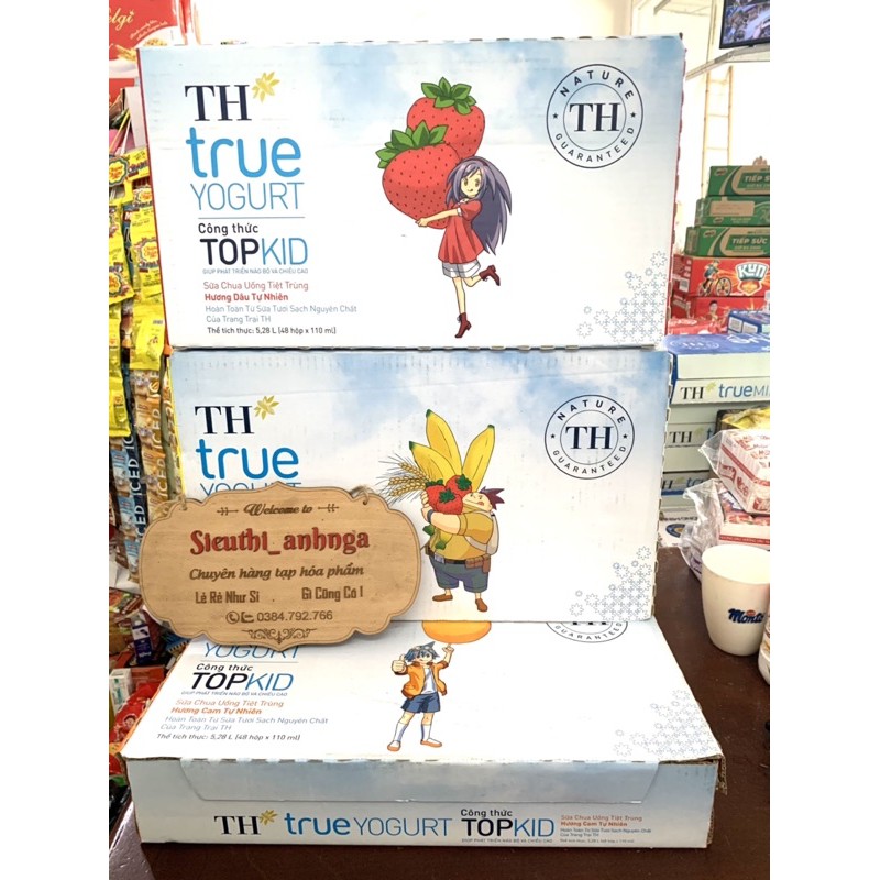 Sữa TH True Yogurt Top Kid 48 hộp x 110ml Dâu/Cam/Chuối