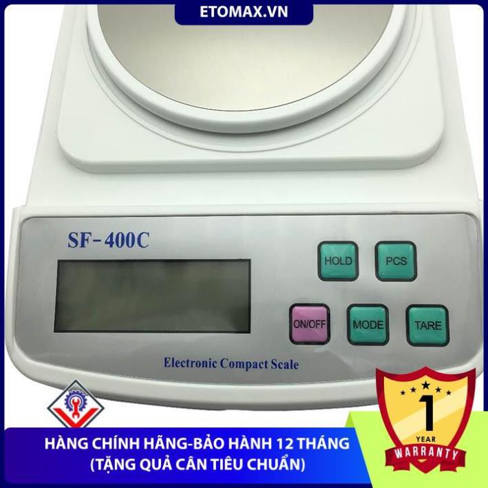 Cân tiểu ly để bàn 500g x 0.01g SF-400C,chính xác tơi 1% gram, tặng kèm hộp chắn gió