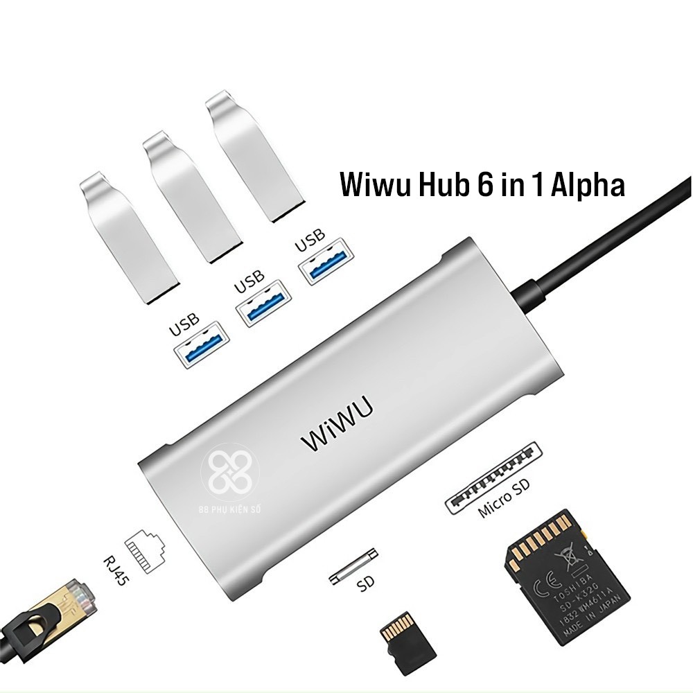 Hub chuyển đổi đa năng Wiwu Alpha 6in1 | BigBuy360 - bigbuy360.vn