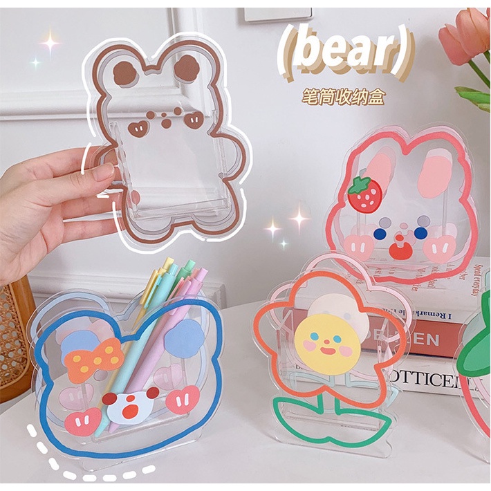 Hộp Đựng Bút Kiểu Hoạt Hình Sáng Tạo Bằng Acrylic Trang Trí Phòng Khách