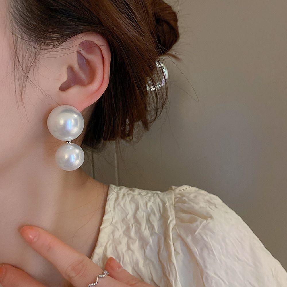 Bông Tai Dạng Xỏ Màu Sắc Đơn Giản Phong Cách Hàn Quốc Cho Nữ
