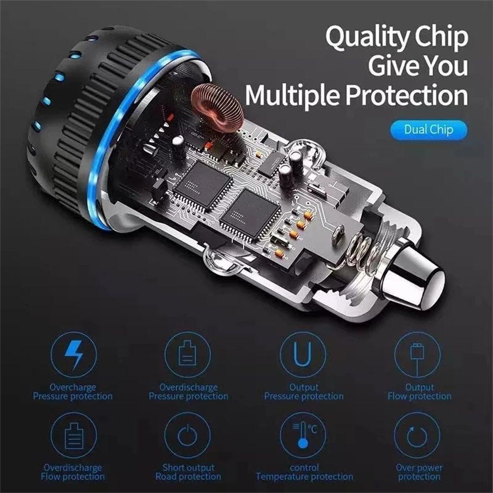 Bộ 2 Ổ Cắm Sạc Nhanh PD USB 3.1A 30W Cho Xe Hơi