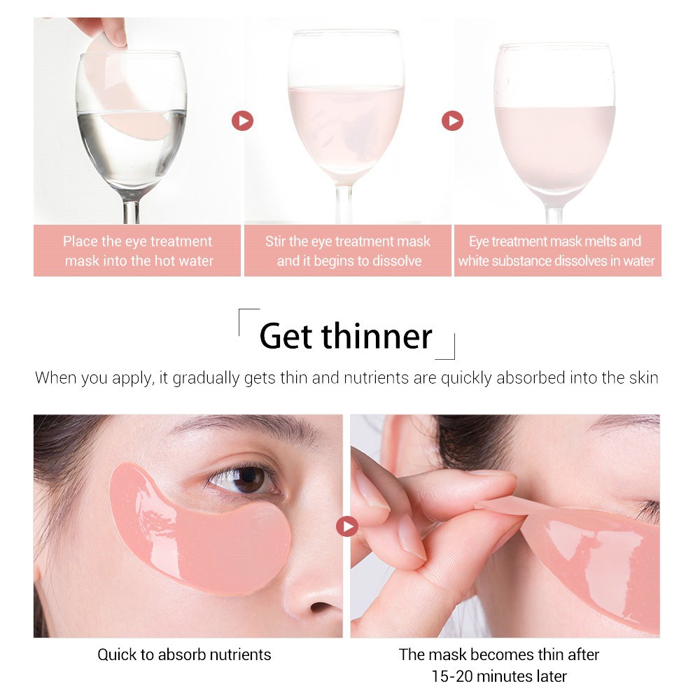 [Hàng mới về] Mặt nạ mắt collagen LANBENA màu hồng cải thiện viền đen quanh mắt | BigBuy360 - bigbuy360.vn