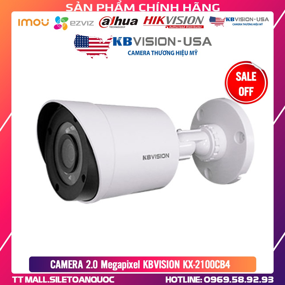 [GIÁ TỐT] Camera 4 in 1 hồng ngoại 2.0 Megapixel KBVISION KX-2100CB4 - Hàng Chính Hãng