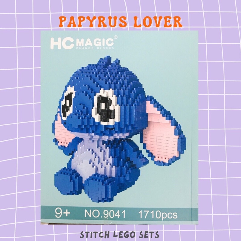 Đồ Chơi Lắp Ráp Lego Hình Stitch Xanh dễ thương tặng kèm búa và dụng cụ tháo lắp
