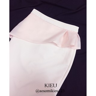 Chân váy màu hồng nhạt💖Có quà💖Váy peplum dáng bút chì vải đẹp