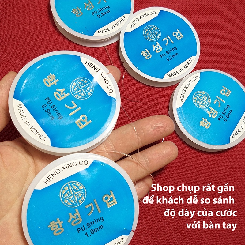 Cuộn dây cước Hàn Quốc xâu vòng trong suốt đủ size 0,5-1mm Đàn hồi Tốt