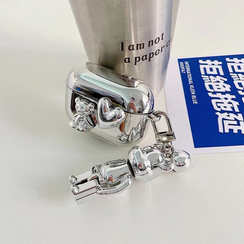 Vỏ bảo vệ hộp sạc tai nghe bluetooth bằng TPU mềm hình gấu hoạt hình mới thích hợp cho Airpods 1 2 3 Pro