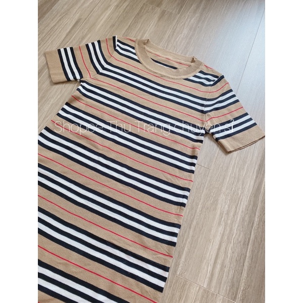 VÁY LEN SUÔNG KẺ NÂU B B R DÁNG DÀI