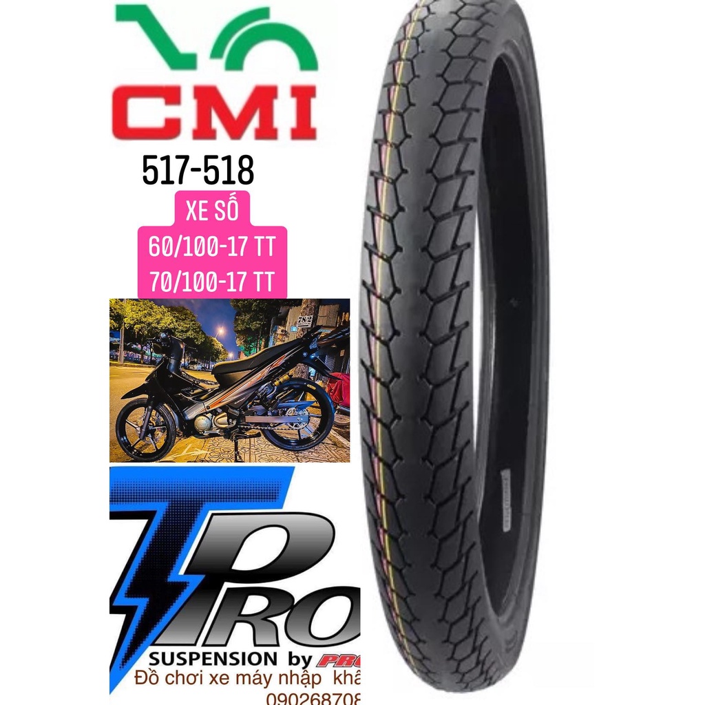 Vỏ Lốp CAMEL THAILANK gai 517 518 (có xài ruột) 60-100/17 &amp; 70-100/17._CAMEL CMI _ cameltire