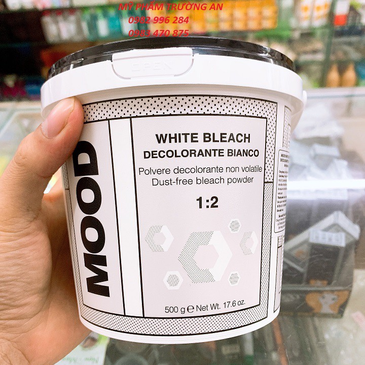 Bột tẩy trắng tóc MOOD White Bleach Powder 480g - Nhập khẩu Ý HDS 05 năm