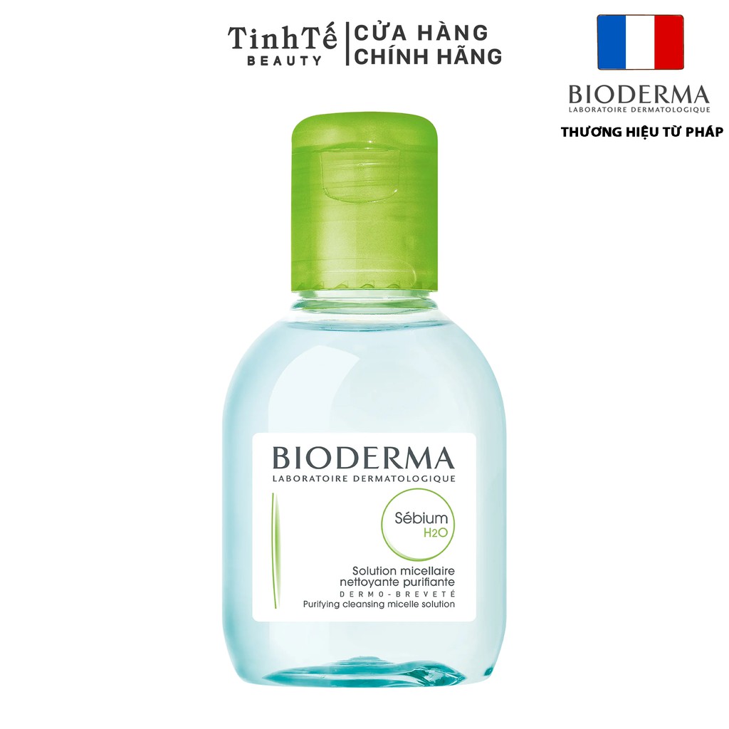 Dung dịch làm sạch và tẩy trang dành cho da hỗn hợp đến da dầu công nghệ Micellar Bioderma Sebium H2O - 100ml