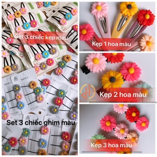 Kẹp tóc / ghim tóc hoa cúc nhiều màu