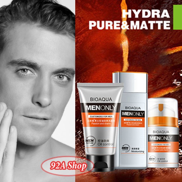 BỘ 3 MÓN DƯỠNG TRẮNG DA GIẢM DẦU VÀ MẶT NẠ CHO NAM