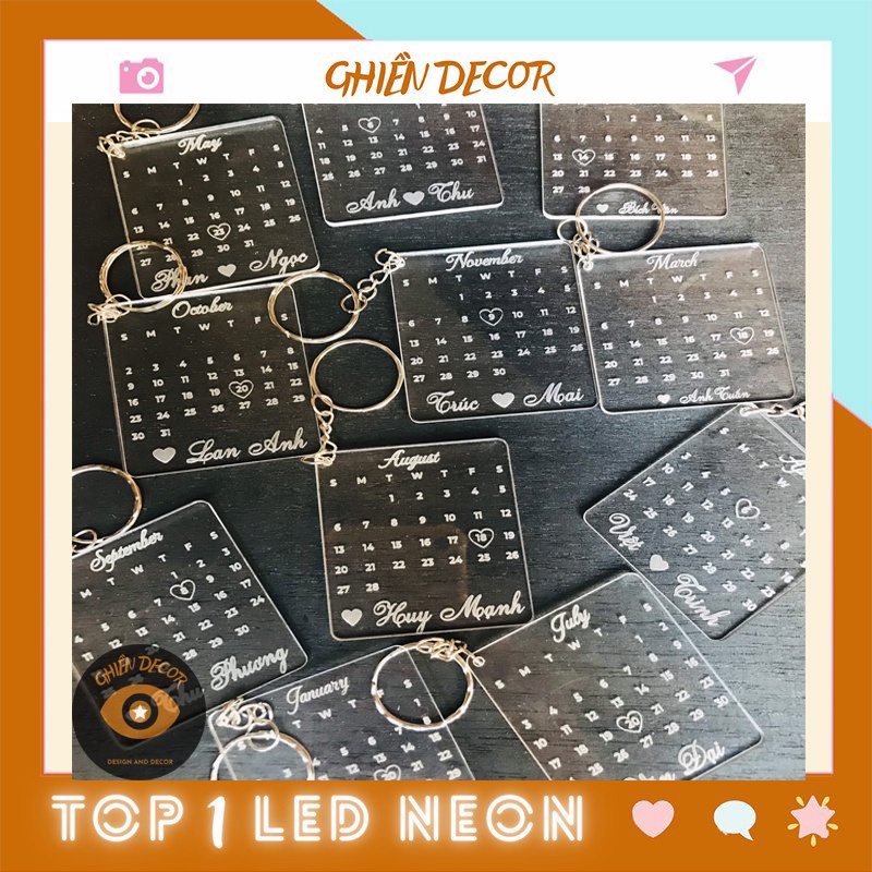 Móc Khóa Khắc Ngày Tháng Kỉ Niệm Theo Yêu Cầu | Móc khóa làm theo yêu cầu, khắc tên chữ, quà tặng ý nghĩa