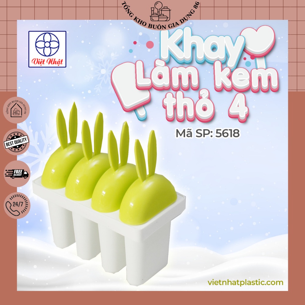 Khuôn Làm Kem Que, Khay Thạch Sáng Tạo Việt Nhật Cao Cấp