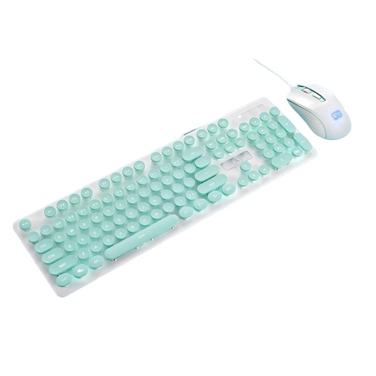 Phím Chuột Có Dây Có Đèn Led Sáng Chữ Huqu N518- Thiết Kế Nhỏ Gọn.