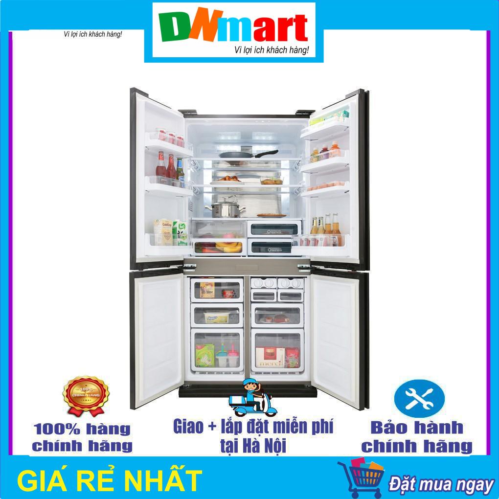 Tủ lạnh Sharp SJ-FX688VG-BK 4 cánh màu gương đen inverter 678L