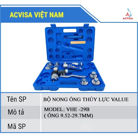 Bộ nong ống đồng thủy lực Value VHE - 29B ( Ống 9.52 - 29.7 mm )