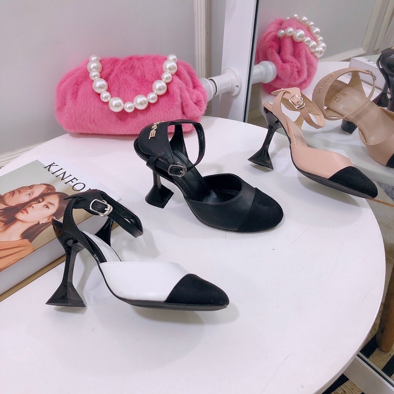 Giày cao gót 9 phân CHANEL mũi tròn HOT THỜI TRANG❤️Ảnh Thật❤️Hàng chuẩn bao đẹp
