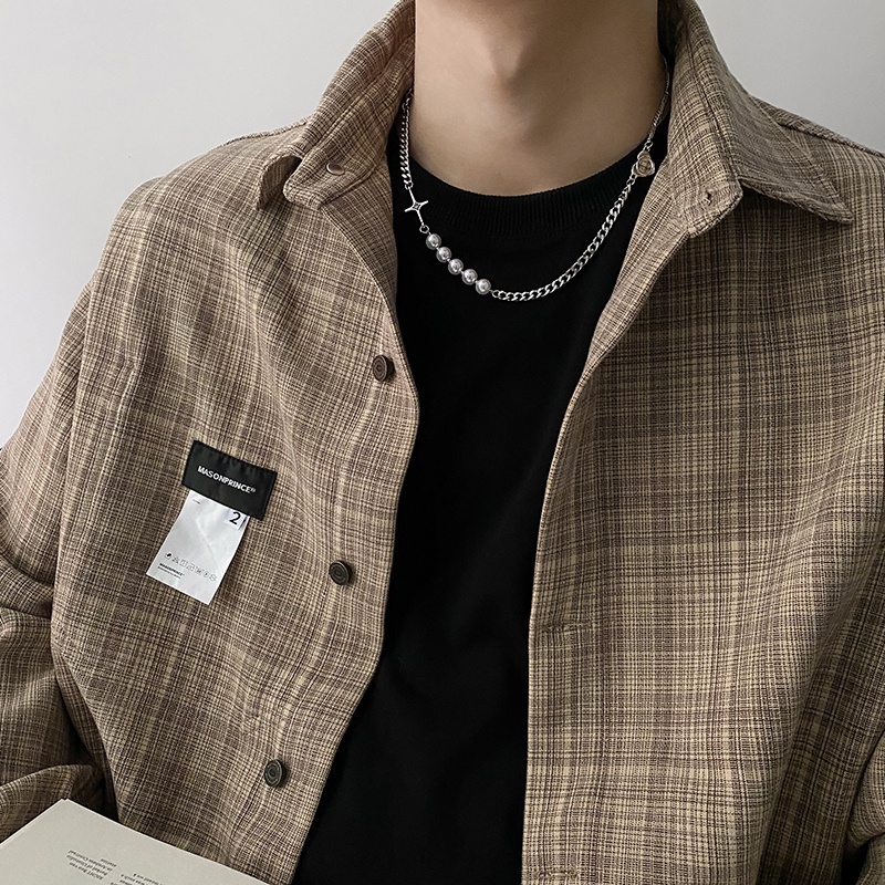 Vòng cổ Chuỗi Ngọc Trai Phong Cách hip hop Thời Trang Cho Nam Và Nữ