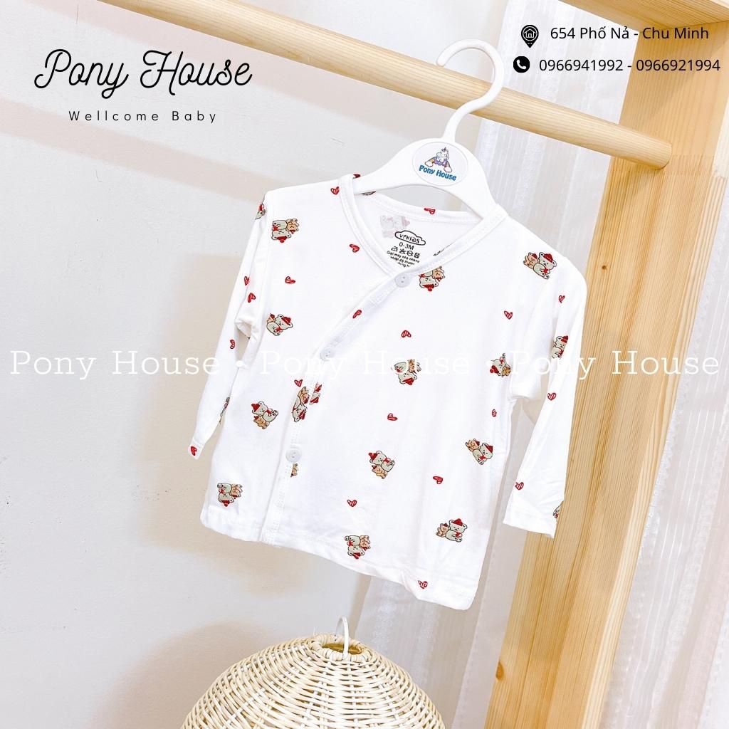 Áo Sơ Sinh Dài Tay Cài Lệch Chất Cotton Siêu Mềm, Mát Cho Bé Trai, Bé Gái Sơ Sinh