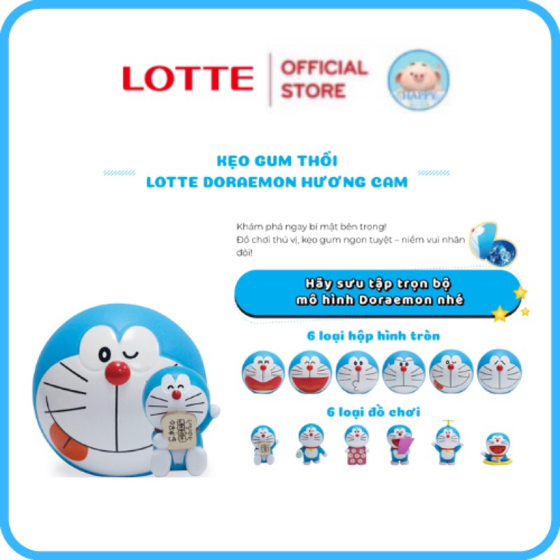 Kẹo gum hương cam Lotte Doraemon 3,2g