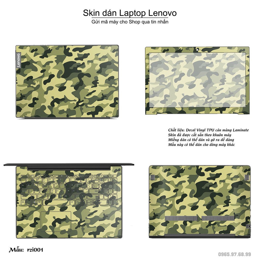 Skin dán Laptop Lenovo in hình rằn ri (inbox mã máy cho Shop)