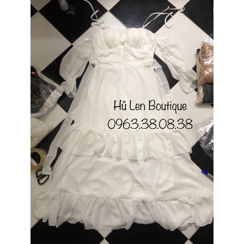 ĐẦM MAXI TRẮNG TRỄ VAI (KÈM VIDEO HÌNH THẬT) | BigBuy360 - bigbuy360.vn