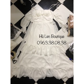 ĐẦM MAXI TRỄ VAI NHẤN BÈO (KÈM VIDEO HÌNH THẬT)