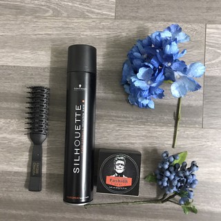3 sp(gôm xịt tóc silhouette 400ml+sáp vuốt tóc fashion clay(free lược)