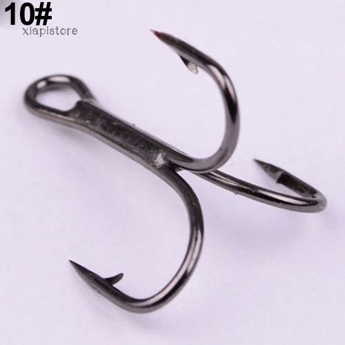 Set 100 Lưỡi Câu Cá 3 Tiêu Bằng Thép Carbon 7 Size 2 / 4 / 6 / 8 / 10 / 12