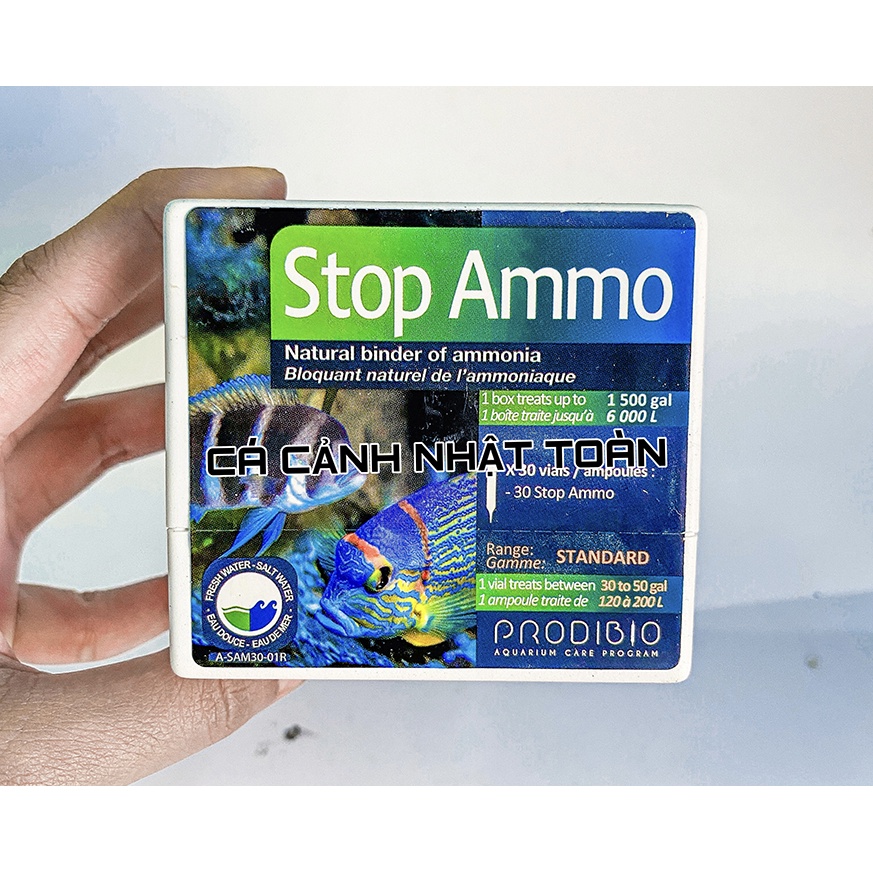 STOP AMMO PRODIBIO KHỬ ĐỘC CHO BỂ CÁ CẢNH (1 ỐNG LẺ)