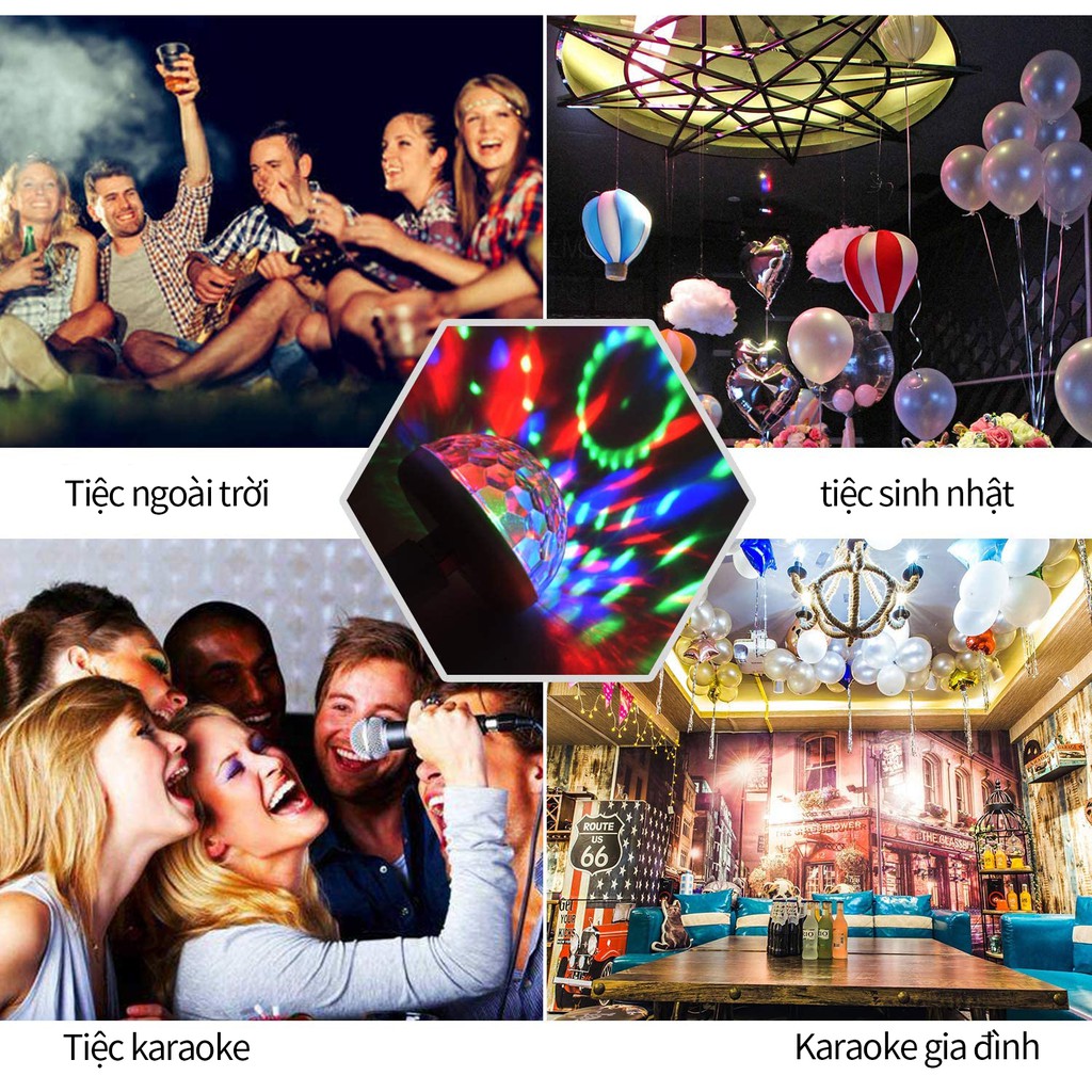 7-color LED disco party lights, lights will blink to the music | BigBuy360 - bigbuy360.vn