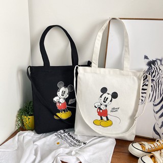 Túi Đeo Vai Vải Canvas Họa Tiết Chuột Mickey Dễ Thương