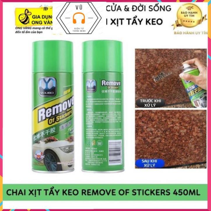 Chai Xịt Tẩy Keo, Nhưa Đường, Băng Dính, Vết Bám Khó Rửa Trên Xe Máy, Ô Tô Remove of sticker 450ml