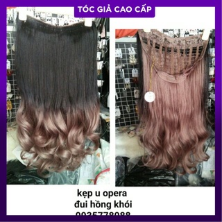 Compo Tóc kẹp u đui opera hồng khói hình tự chụp