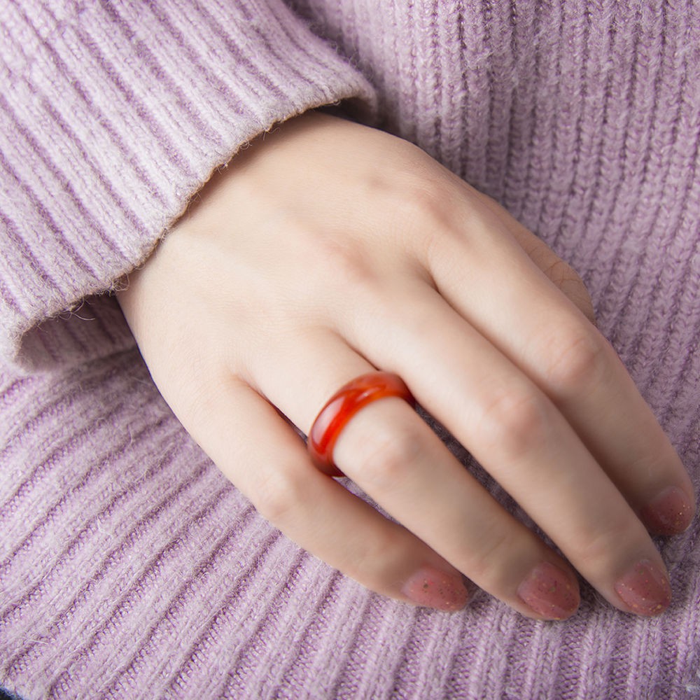 Nhẫn Mã Não Tự Nhiên Màu Xanh Ngọc Bích Cho Nam Và Nữ