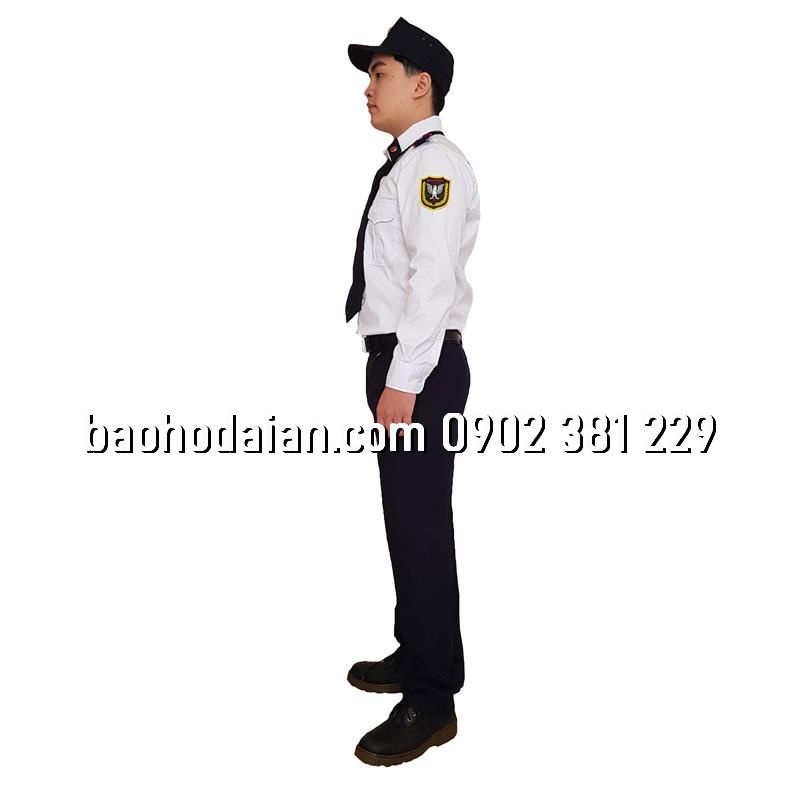 Quần áo bảo vệ dài tay màu trắng đầy đủ phụ kiện (áo vải xi - quần casme xanh)