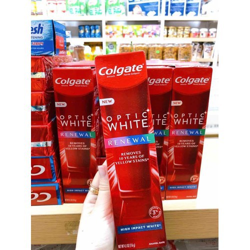 [HÀNG MỸ] Kem đánh răng Colgate Optic White Renewal (116g) - Hàng Mới date 3.2023