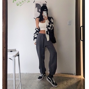 Xiaozhainv Áo khoác cardigan tay dài cổ chữ V dáng rộng rãi họa tiết sọc caro trắng đen phong cách Hàn Quốc sành điệu | BigBuy360 - bigbuy360.vn
