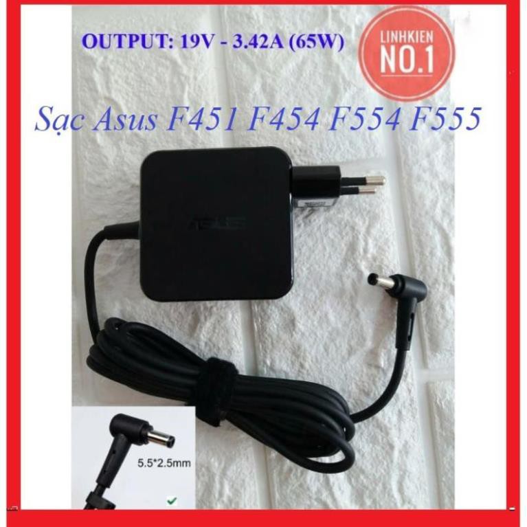 🎁 Giá Hủy Diệt 🎁 Sạc Laptop Asus F451 F454 F554 F555 19V – 3.42A Sạc Vuông ZIN chân thường to