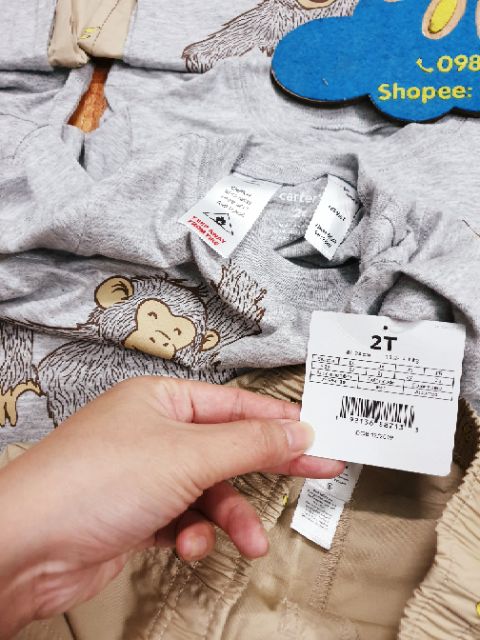 Bộ Bé Trai Carter Khỉ quần kaki