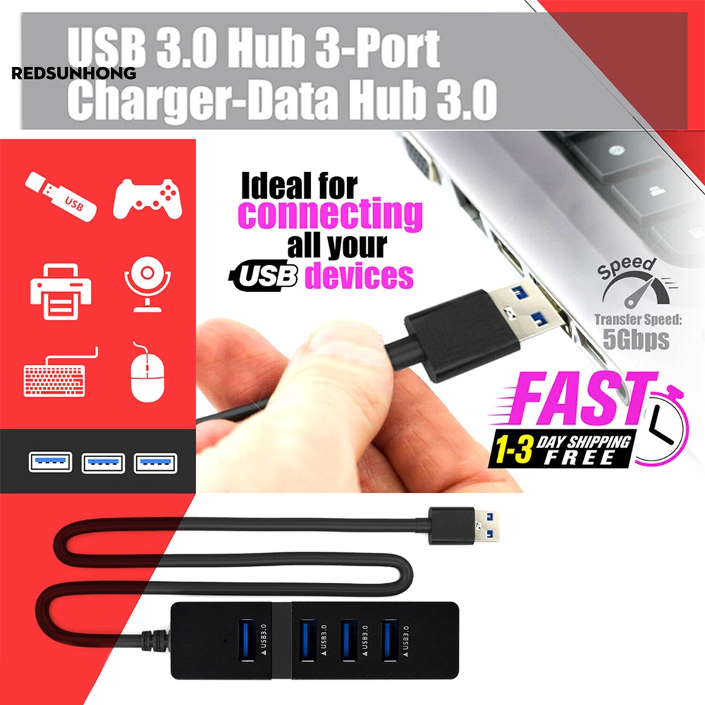 Hub chia 2 cổng USB 3.0 4 cổng ra có đèn LED