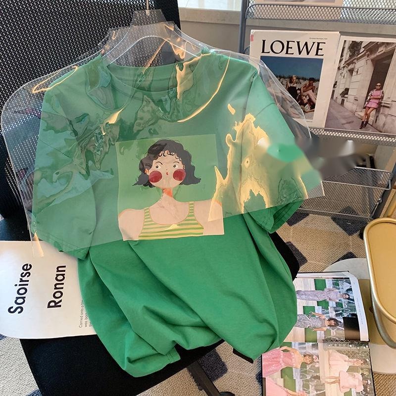 Áo Thun Tay Ngắn In Họa Tiết Thời Trang Mùa Hè Mới Dễ Phối Đồ Cho Nữ